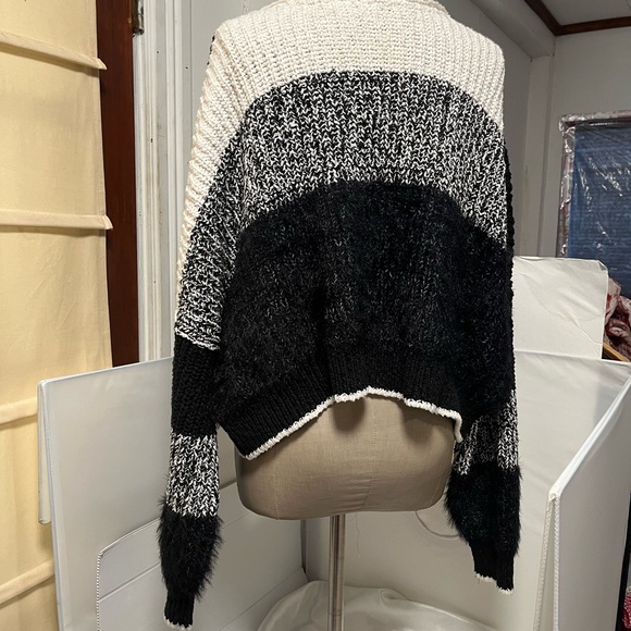 Free people XL top sweater black and white turtleneck - Picture 8 of 13